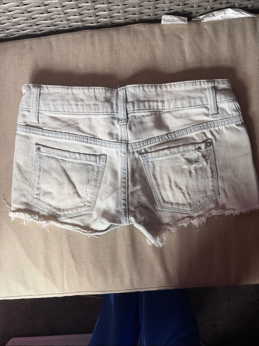 No Boundaries Light Blue Distressed Denim Shorts - Picture 3 of 3